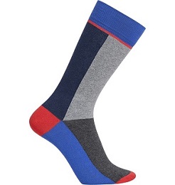 Blue Grey Tri Sock